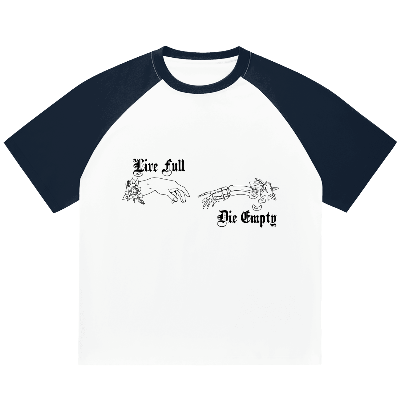 Live Full Die Empty Raglan Sleeve Tee